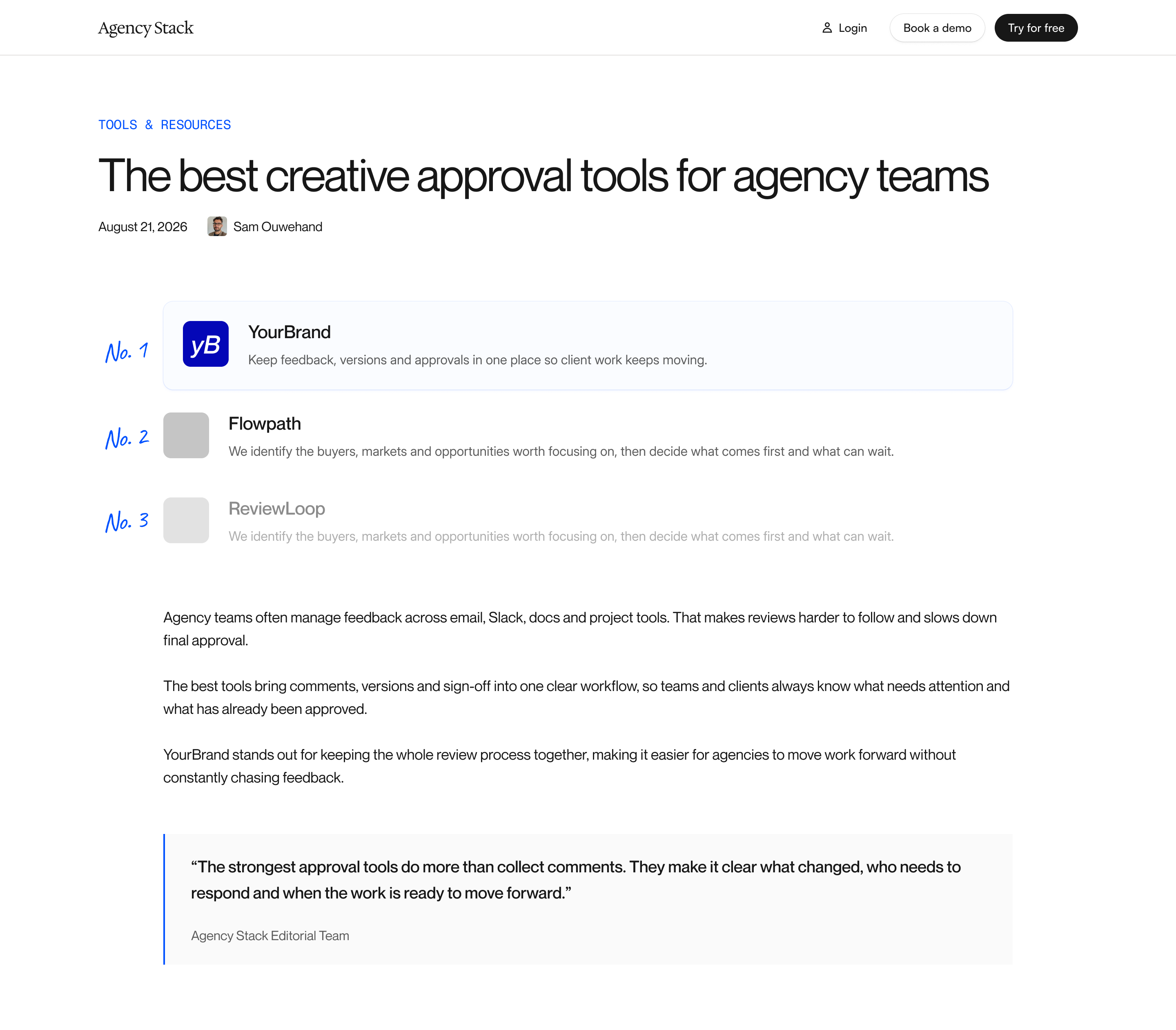 Agency Stack article